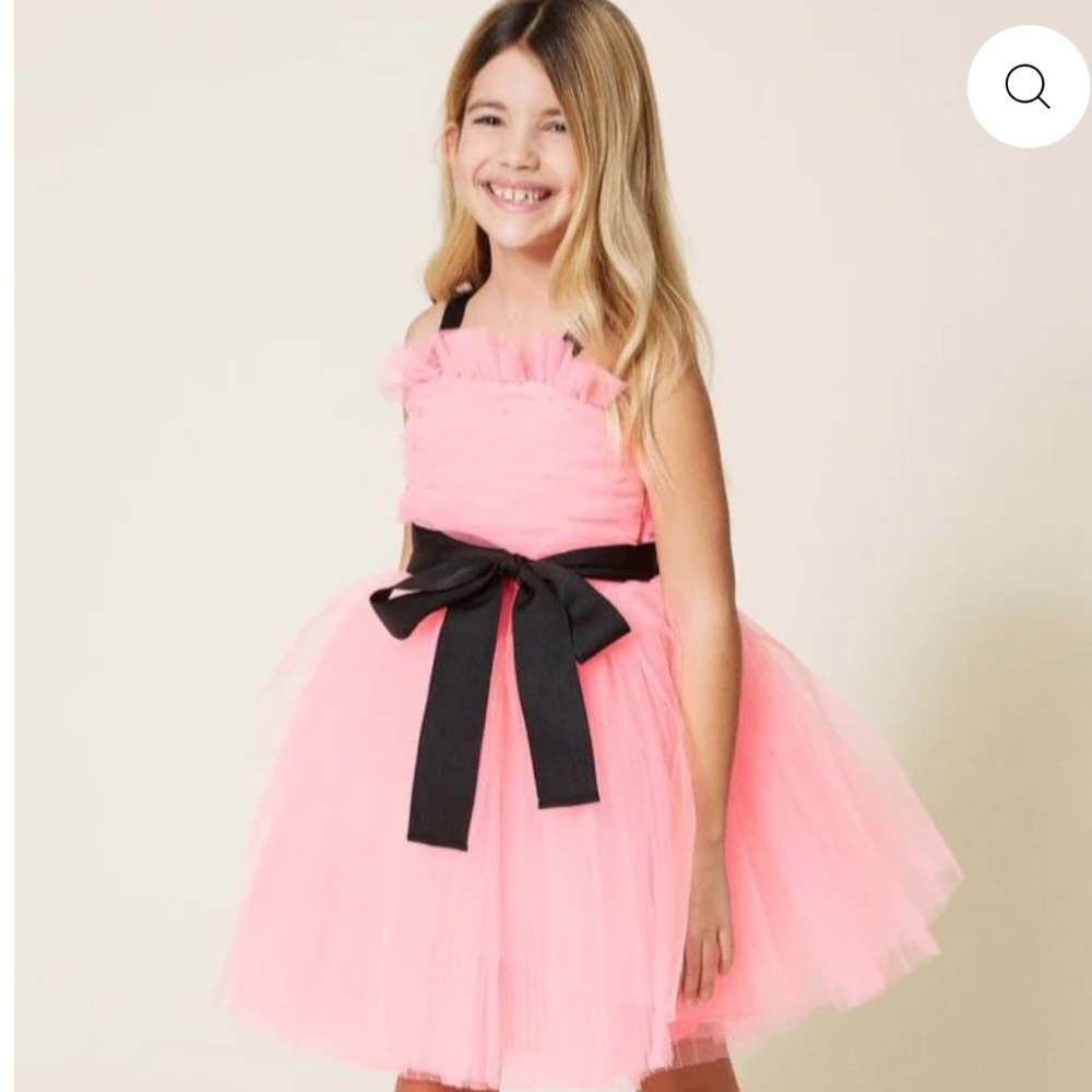 Twin-Set Pink and Black Dance Dress with Tulle Layers